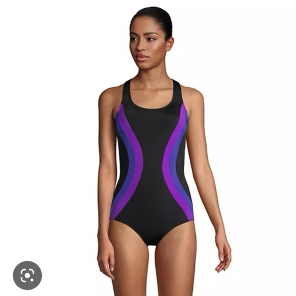 Lands' End Other - New Lands' End Black and Purple One-Piece Swimsuit